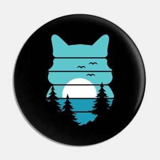 Forest Cat Moonlight Pin