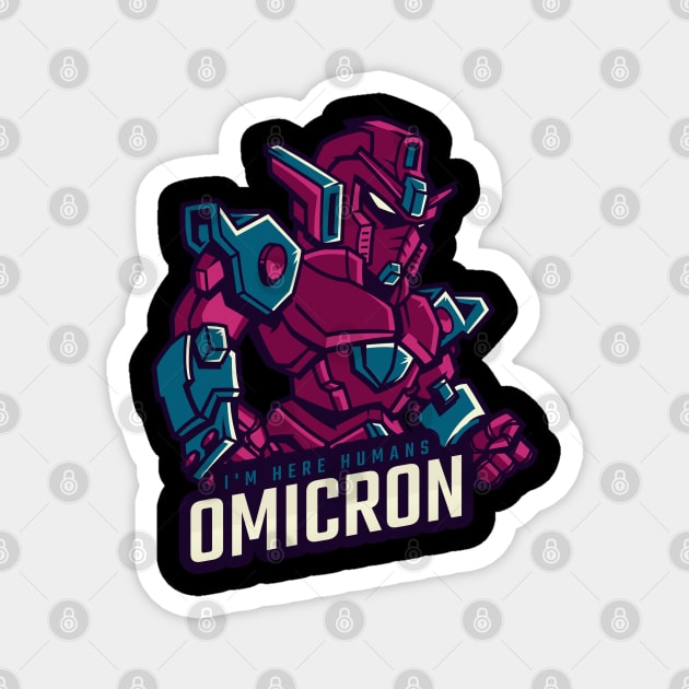 Omicron variant robot Magnet by FullOnNostalgia