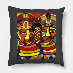 African Traditional Tribal Women Abstract Art Canvas Painting Pillow