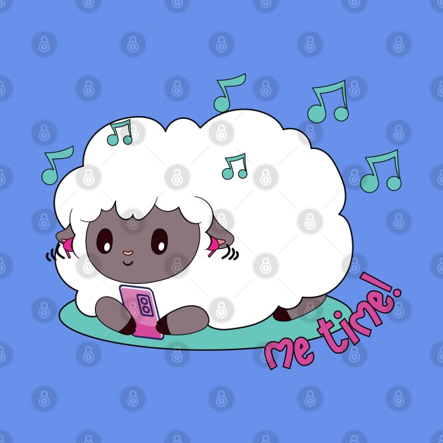 cute sheep listening to music on wireless headphones by TurnEffect
