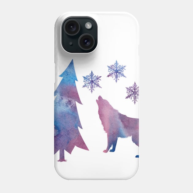 Howling wolf Phone Case by TheJollyMarten