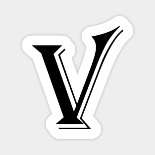 Black letter V in vintage style Magnet