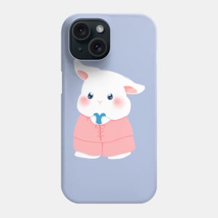 blue heart and white rabbit | Bunniesmee valentine Edition Phone Case