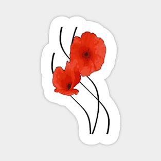 Abstract Poppy Magnet