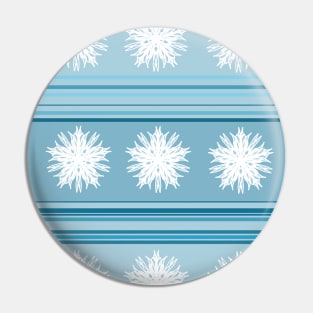 Blue Snowflake Holiday Pattern Pin