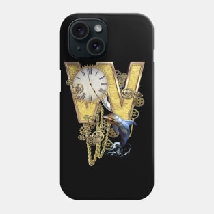 Letter W Birthday Steampunk & Dolphins Phone Case