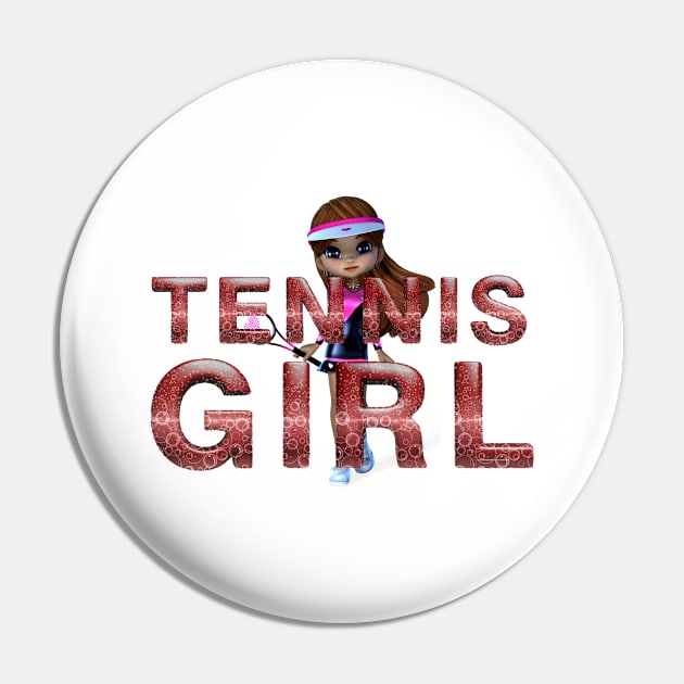 Tennis Girl Pin by teepossible