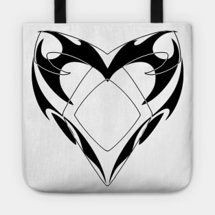 Shadowhunters rune / The mortal instruments - Angelic rune and tribal heart (black and grey) - Parabatai - Mundane - Alec, Magnus, Jace, Clary Tote