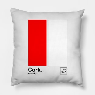 County Cork / Original Retro Style Minimalist Poster Design Pillow