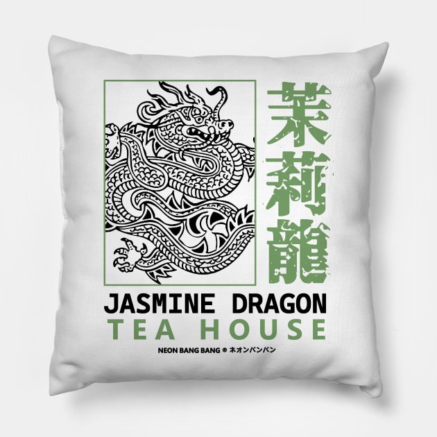 Jasmine Dragon Tea House Pillow by Neon Bang Bang