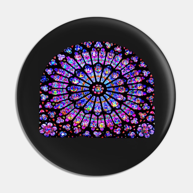 Notre Dame Rose Window Pin by stevepaint