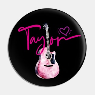 Taylor First Name I Love Taylor Girl Cute Guitar Pin