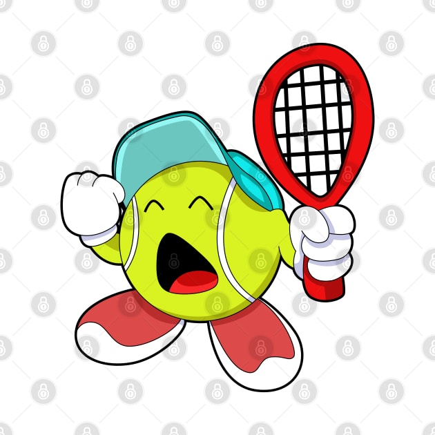 Tennis ball with Tennis racket by Markus Schnabel