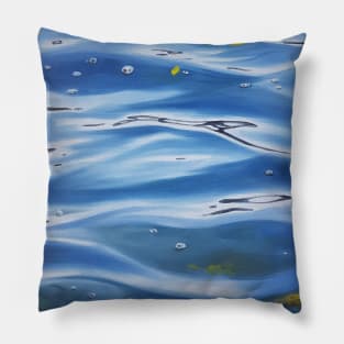 Distribution - lake water painting with leaves Pillow