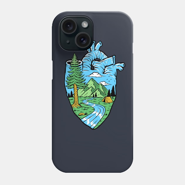 Nature in my heart illustration Phone Case by Mako Design 