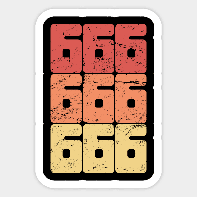 Retro 666 Satanic Text - Satanic - Sticker | TeePublic