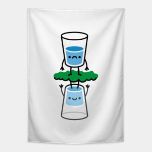 The glass is half full / half empty funny optimist depression Tapestry