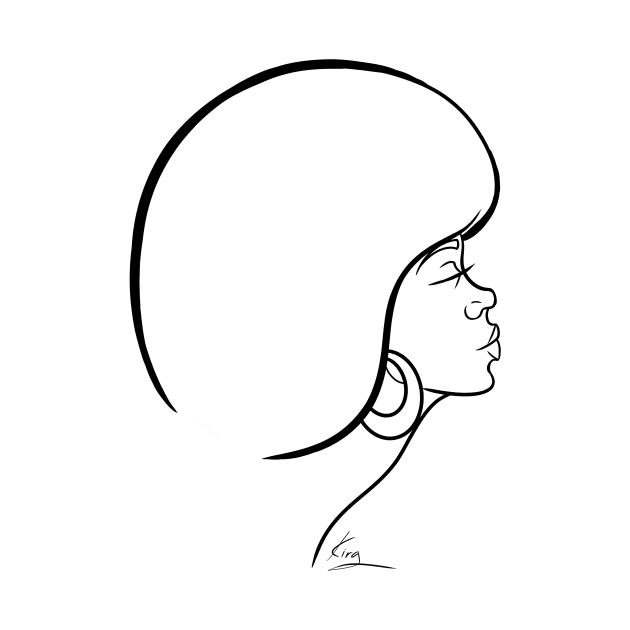 Minimal Fro | Black Woman Art by kiraJ