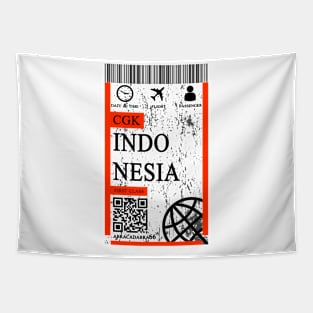 Indonesia flight ticket boarding pass abstract Tapestry