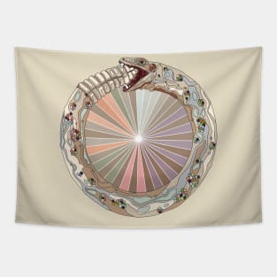 Ouroboros tan with rays Tapestry