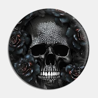 Skull and roses Pin