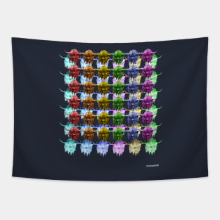 Pride O' The Herd Scottish Highland Cows LGBTQ Tapestry