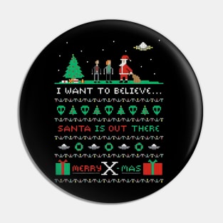 I Want to Believe Ugly Christmas Pin