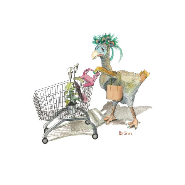 Dodo goes shopping mug bag sticker magnet teeshirt apparel by The Dodo Gallery