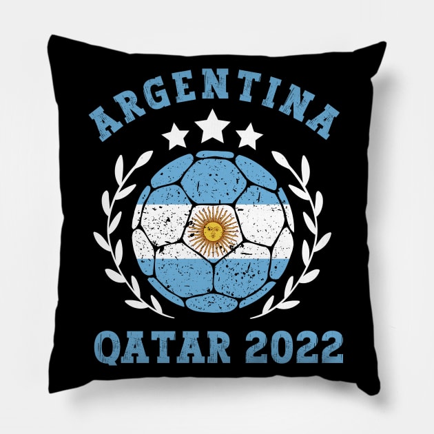 Argentina World Cup Pillow by footballomatic