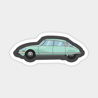 Citroen DS Green Illustration Magnet