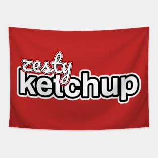 Zesty Ketchup Funny Matching Family HalloweenThanksgiving Christmas Tapestry