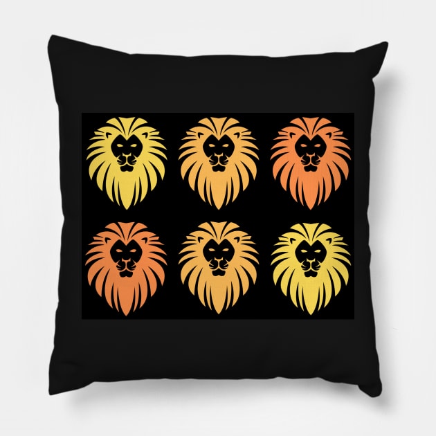 Yellow and orange lions Pillow by LukjanovArt