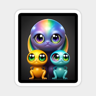 Cute Rainbow Creature Friends Detailed Magnet