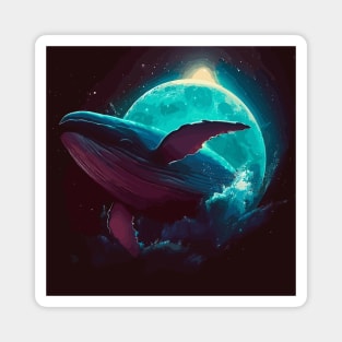 Whale dream in space Magnet