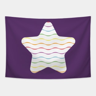 Wavy lines rainbow pattern Tapestry