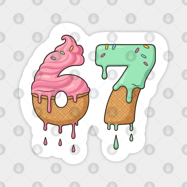 Sweet Scoop 67 – Drippy Ice Cream Cone Design Magnet by Shit Post Hero
