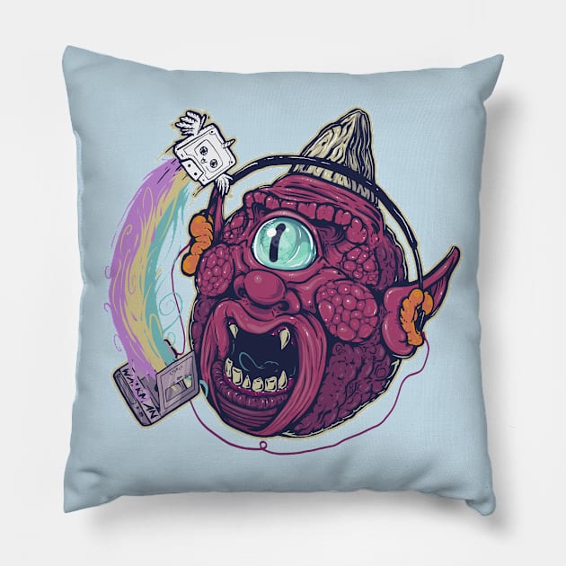 Cyclops Retro Wave Pillow by MeFO