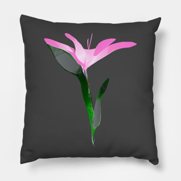 Aqua Lily Pillow by mindprintz