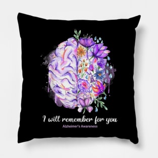 I Will Remember For You Butterfly Alzheimer's Awareness Pillow