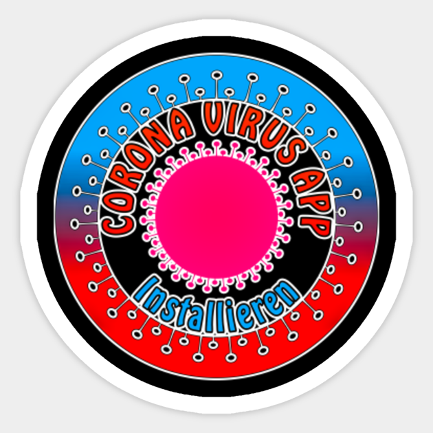 Corona Virus App Installieren Weisser Rand Corona Virus App Install Tracing Sticker Teepublic