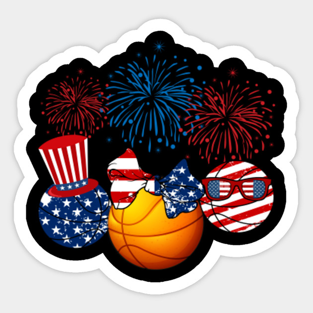 Cute Basketball Fireworks American Flag 4th Of July Gifts Cute