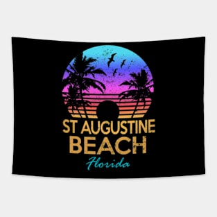 St Augustine Beach Florida Vacation Vintage Sunset Graphic Pullover Hoodie Tapestry