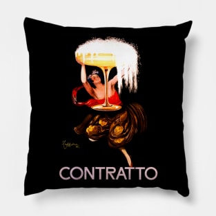 Leonetto Cappiello Advertising Poster Contrato Wine Pillow