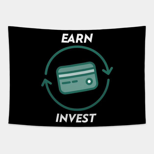 Earn And Invest Money Tapestry by OldCamp