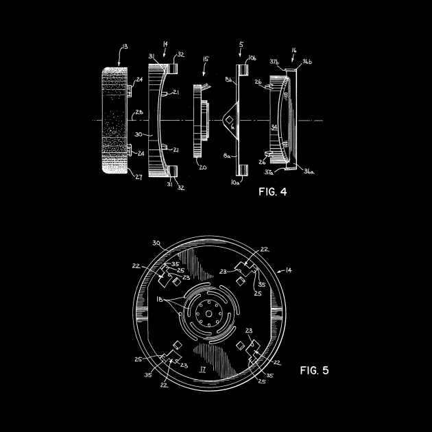 Headphone Construction Vintage Patent Drawing by TheYoungDesigns