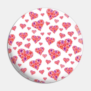 Flowers Heart Pattern Pin