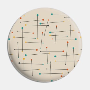 Funky Mid Century Lines Pattern Pin