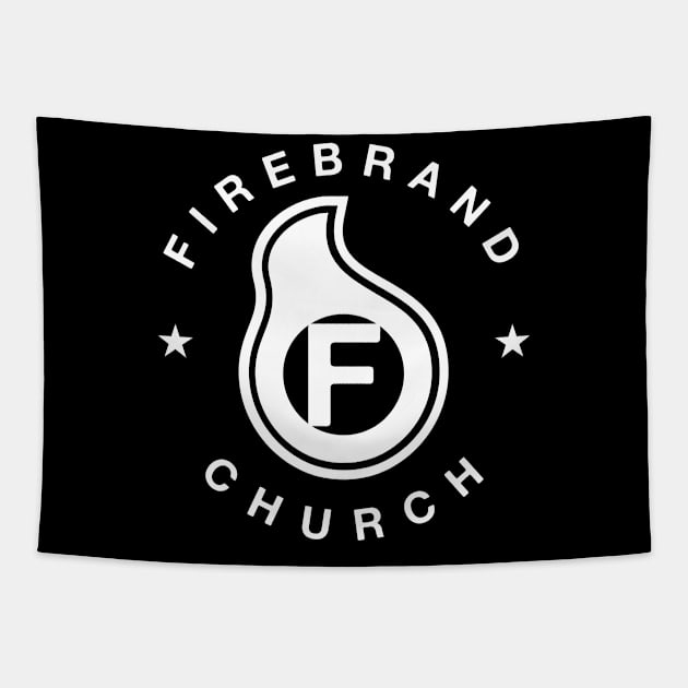 Firebrand White Sticker Design Tapestry by Alan Jones