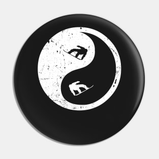 Snowboarding Ying Yang T-Shirt Pin