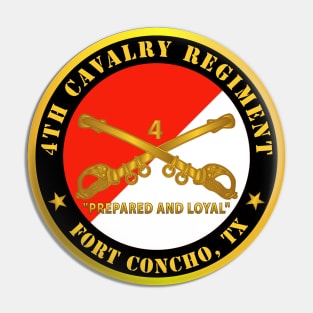 4th Cavalry Regiment - Fort Concho, TX - Prepared and Loyal w Cav Branch Pin